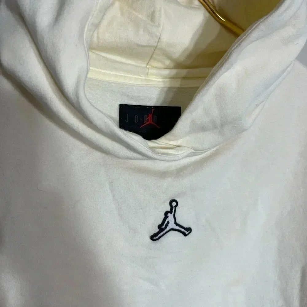 Girls Michael Jordan cropped cream hoodie size M - Picture 2 of 5